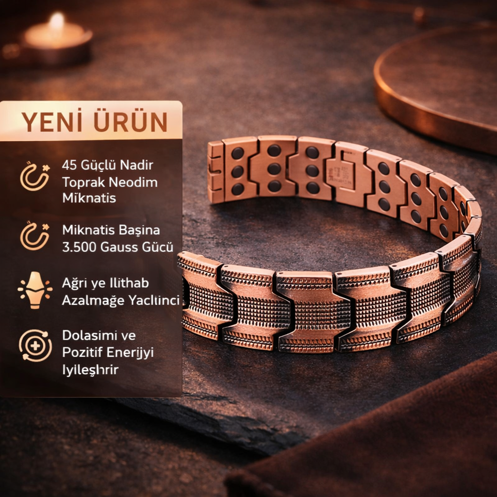 Saf Bakır Şifa Bilekliği